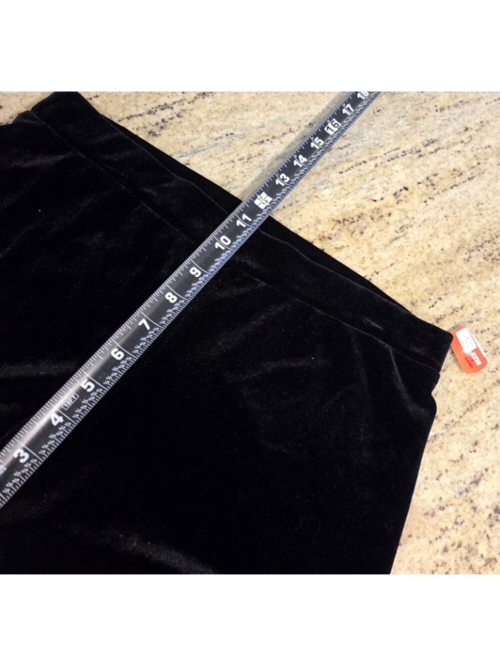 New! The Pyramid Collection Sz S Black Velvet Leggings Tappered Leg Ruched Goth - Picture 4 of 14